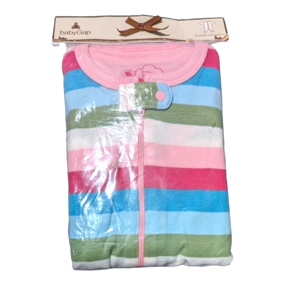 Gap Girls size 4 Zip Up Footie Striped Pajamas - Picture 5 of 7